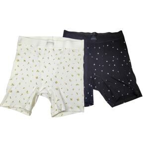 Lot of 2 Skims Cotton Rib Boxers Medium Limited Edition Rosebud Star Print